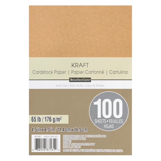 12 Packs: 100 ct. (1200 total) Kraft 4.5" x 6.5" Cardstock Paper by Recollections™